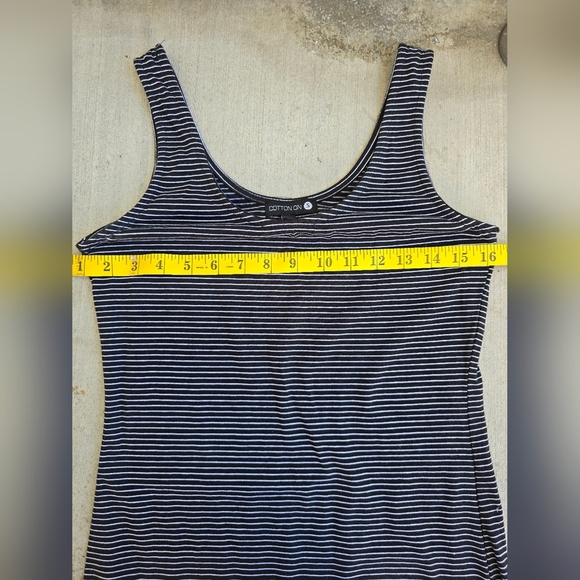 Striped Black and White Sleeveless Dress - Picture 6 of 6